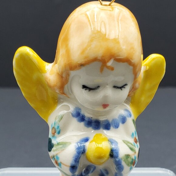 Kalich Polish Pottery Angel Ornament Kneeling Angel Christmas Tree Ornament - Picture 5 of 9